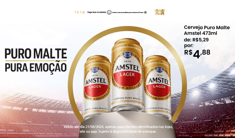 Cerveja Amstel 473ml ate 21/06